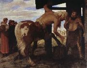 Arnold Bocklin Kentaur in the village smiths oil